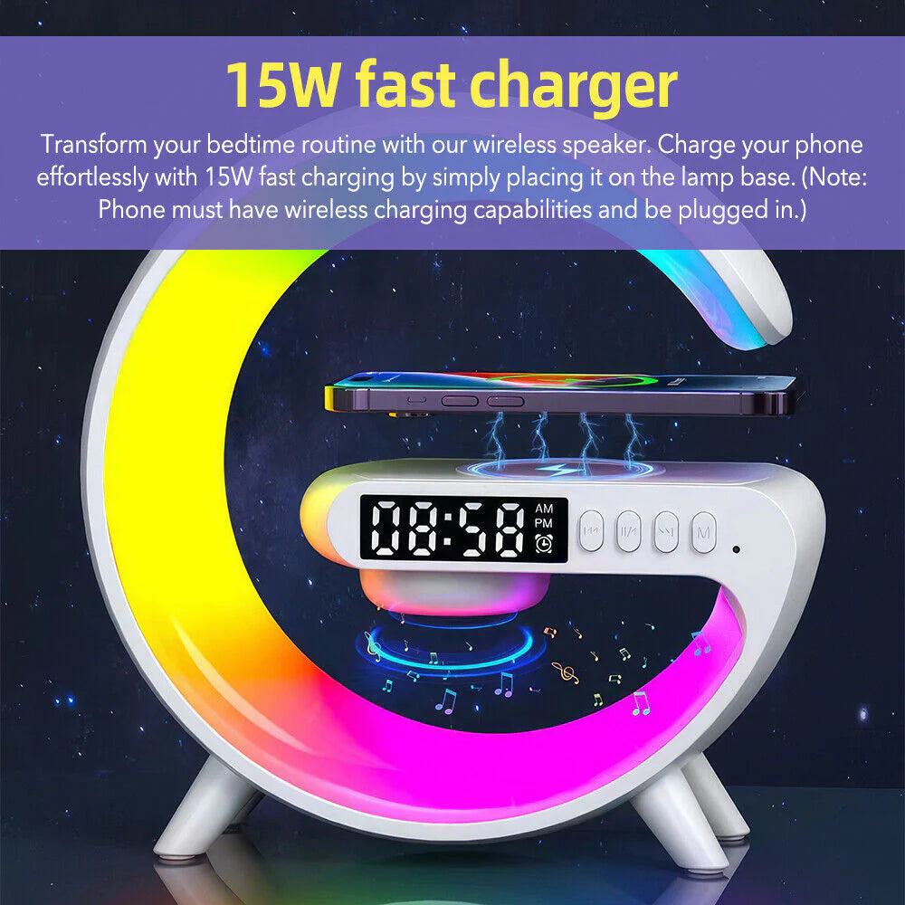 Led Smart Lamp-Wireless Charger-Alarm Clock