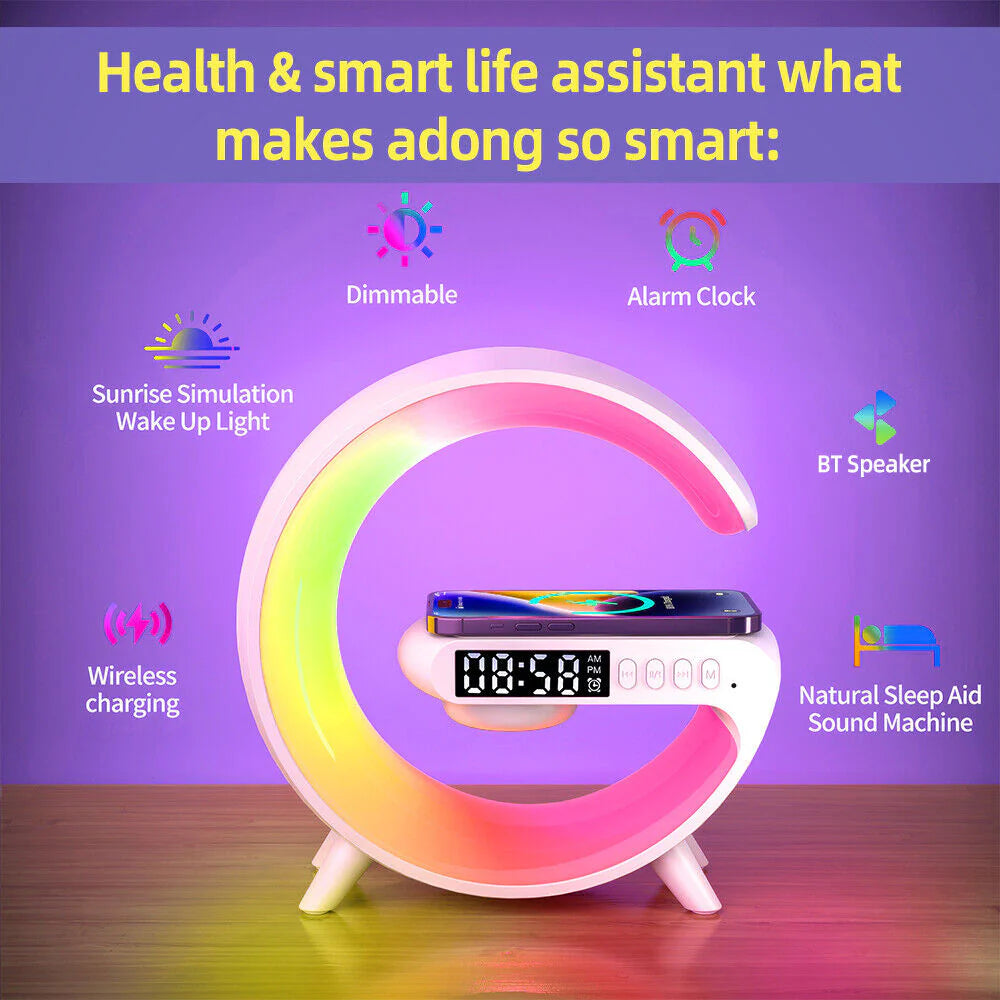 Led Smart Lamp-Wireless Charger-Alarm Clock